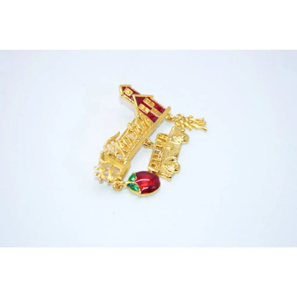 Danecraft Vintage #1 Teacher School Red Green Enam - Picture 2 of 4